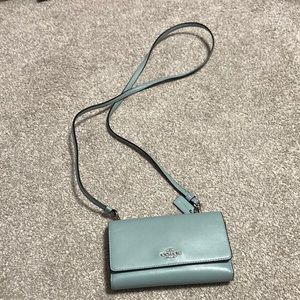 blue coach wallet purse